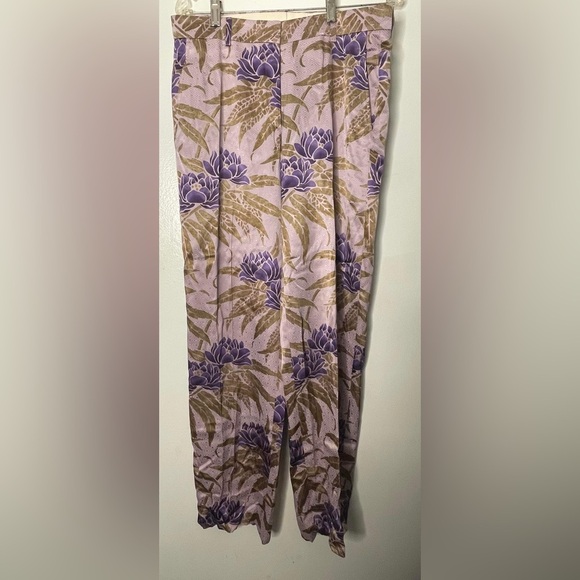 100% viscose dries van noten NWT floral, print pants size 40 - Picture 2 of 9